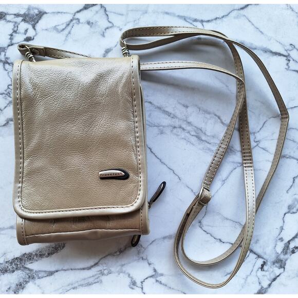 Travelon Handbags - Travelon pearl leather mini convertible crossbody belt bag mini travel purse